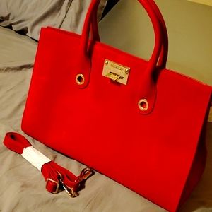 Jimmy Choo suade red purse